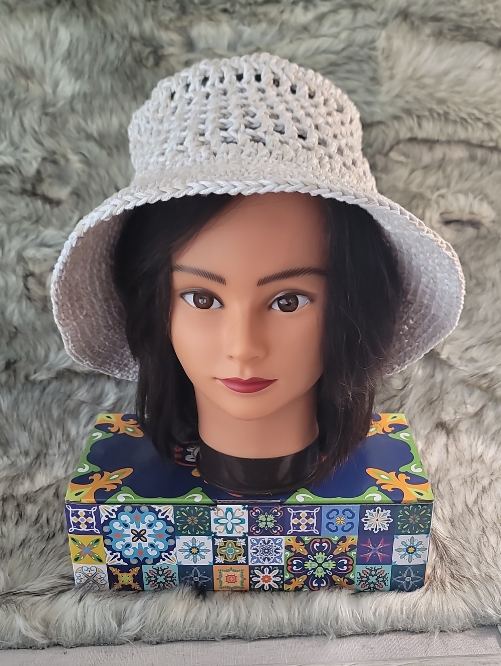 White Crochet Lightweight Summer Sun Hat